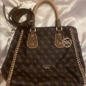 GUESS confidential chain retro satchel bag
